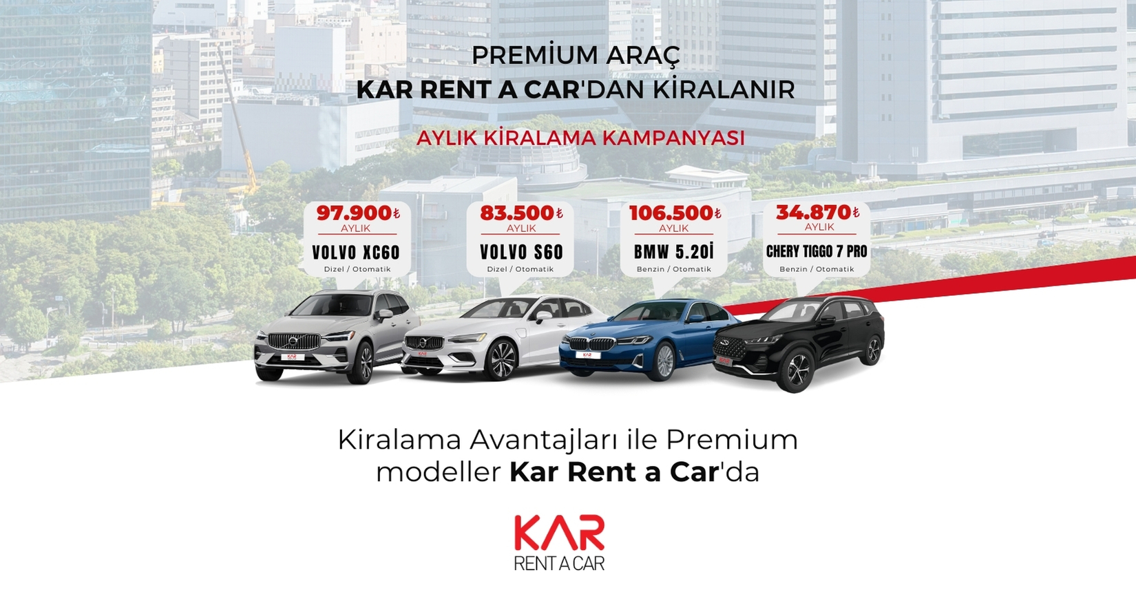 Premium Araç Kar Rent a Car'dan kiralanır Oto Kiralama En Uygun